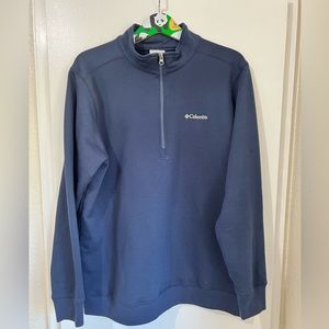 COLUMBIA HALF ZIP UP SWEATSHIRT MENS SIZE LARGE NAVY BLUE